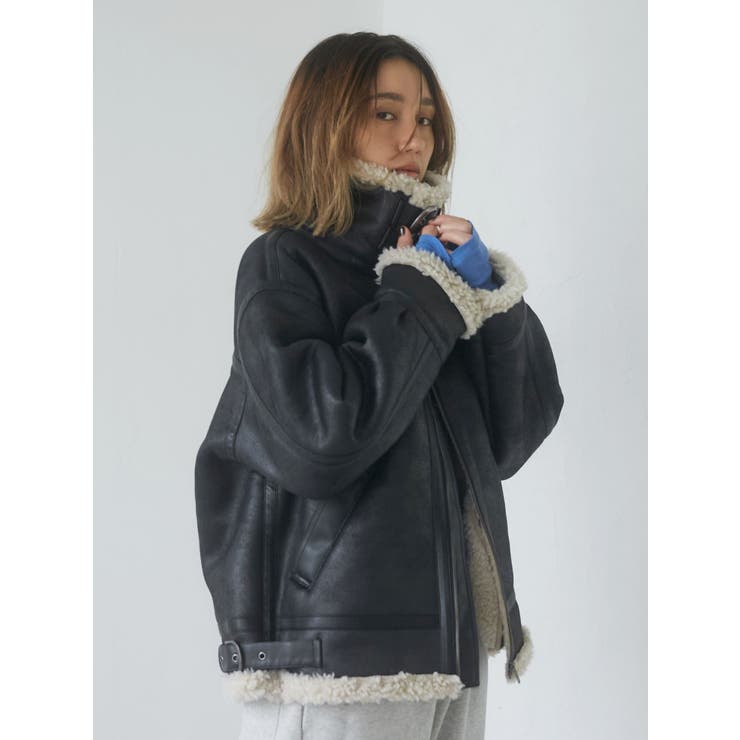 Ungrid フェイクムートンボアブルゾン S ブラック フェイクムートンボアブルゾン[品番：MKSW0059939]｜Ungrid（アン