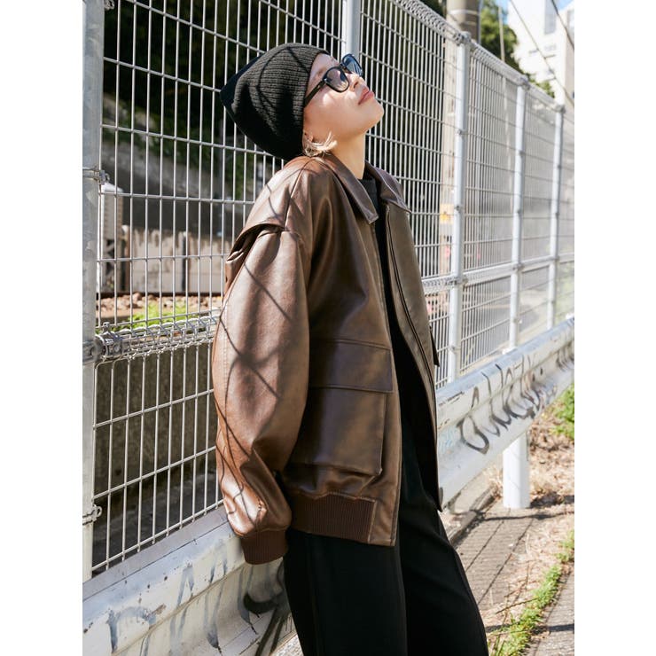 フェイクレザーブルゾン[品番：MKSW0059101]｜Ungrid（アングリット