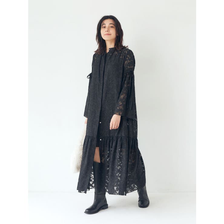 スリーブデザインジャカードワンピース | Ungrid | 詳細画像2 