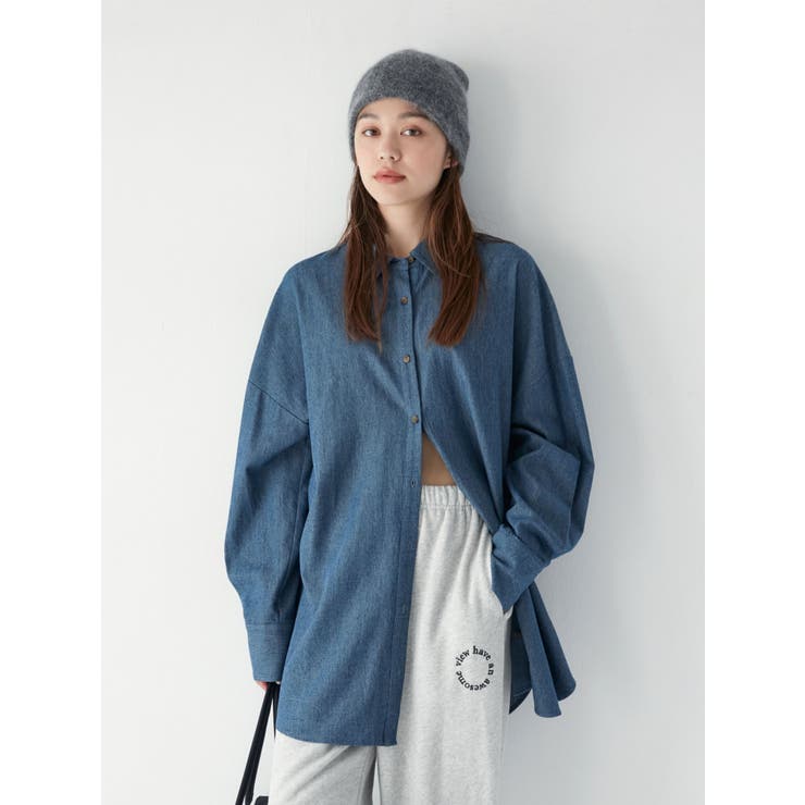 新品未使用　アングリット　ビッグシャツ　モカ　定価9900円 ビッグシルエットシャツ[品番：MKSW0060202]｜Ungrid（アン