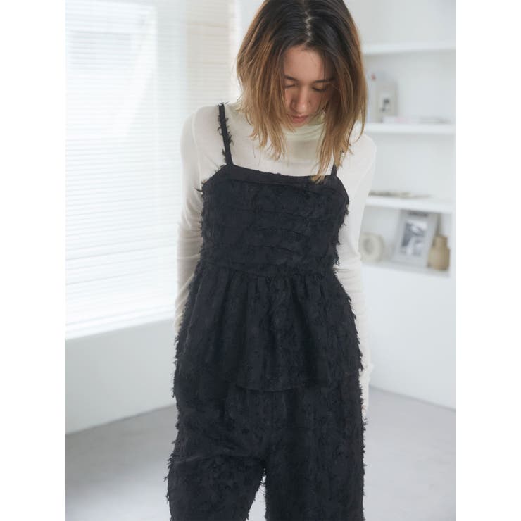 ブラック | タックデザインジャカードキャミ | Ungrid