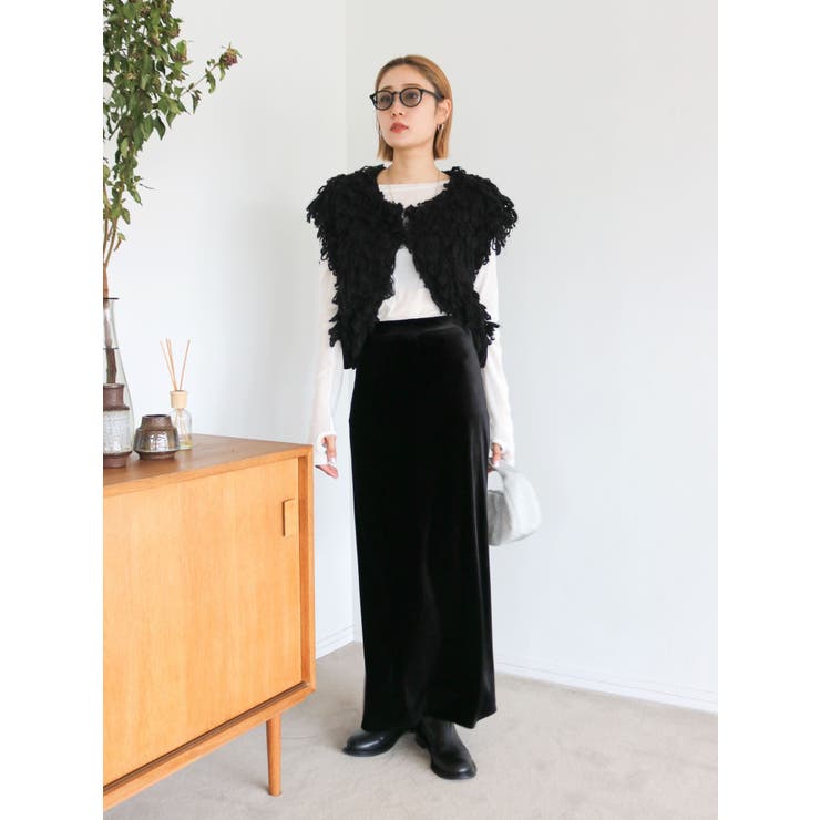 フィットベロアスカート[品番：MKSW0058272]｜Ungrid（アングリット