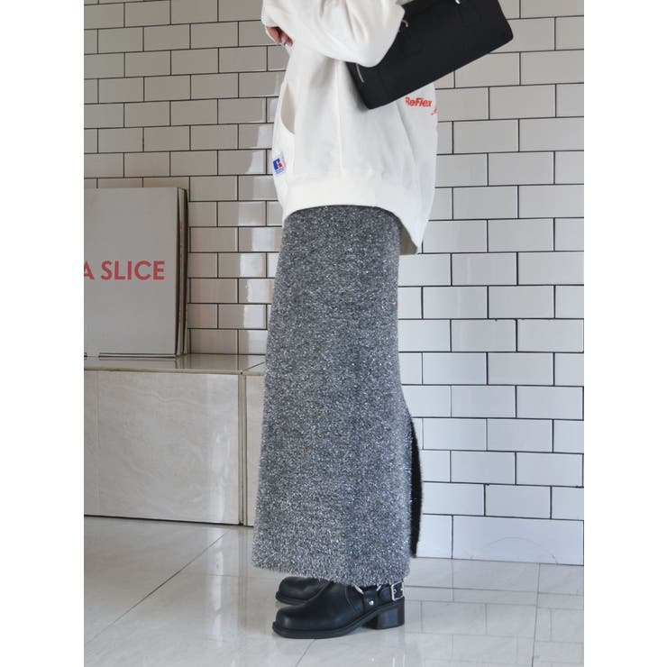 ラメニットアイラインスカート | Ungrid | 詳細画像12 