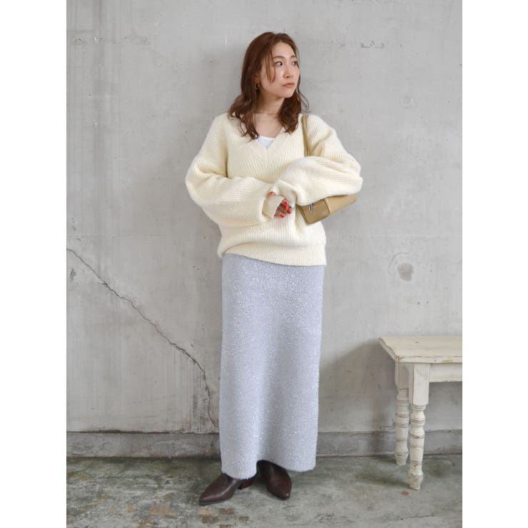 ラメニットアイラインスカート | Ungrid | 詳細画像17 