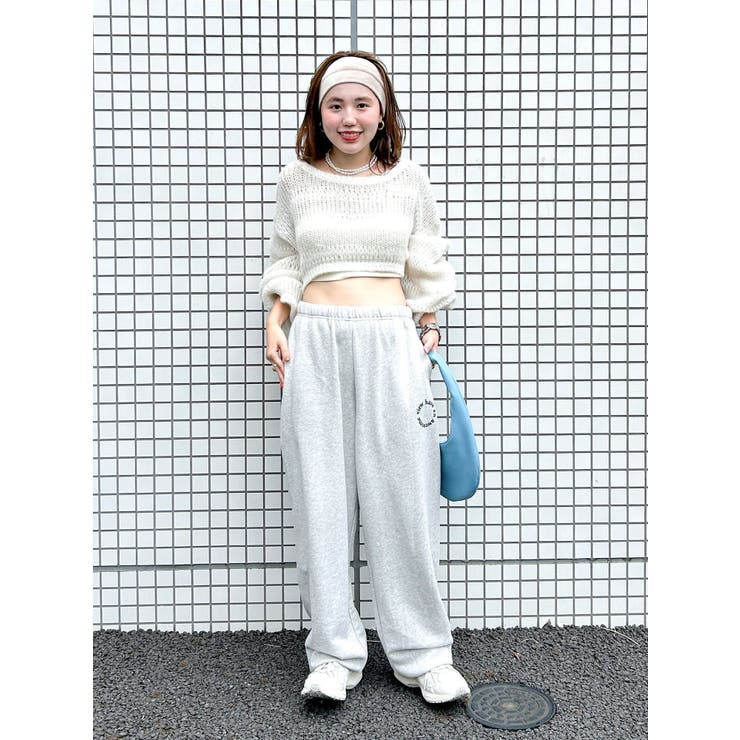透かし編みボーダーショートニット[品番：MKSW0060302]｜Ungrid