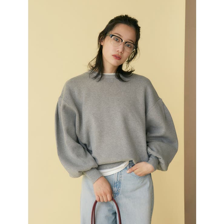 【WEB限定】スリーブタックスウェットライクルーズニット | Ungrid | 詳細画像1 