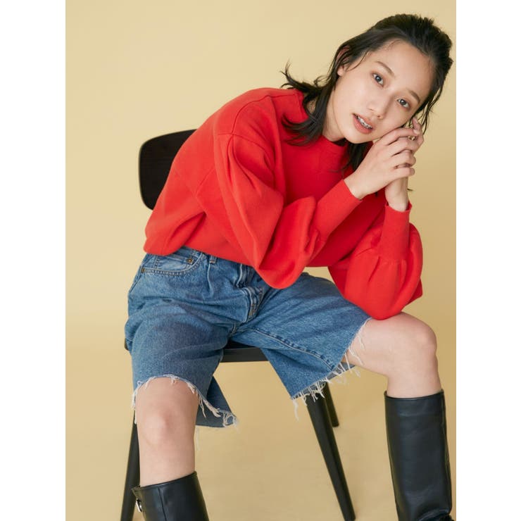 【WEB限定】スリーブタックスウェットライクルーズニット | Ungrid | 詳細画像10 