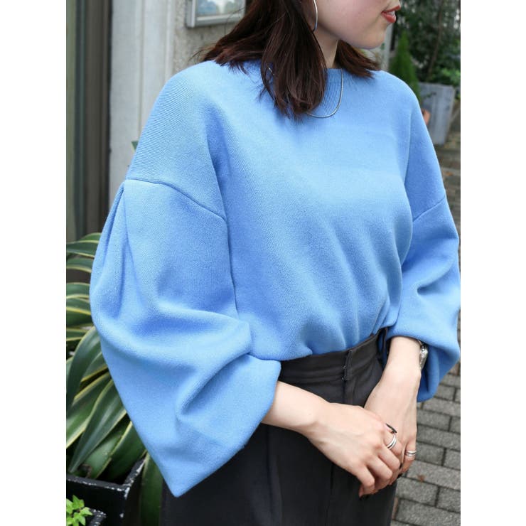 【WEB限定】スリーブタックスウェットライクルーズニット | Ungrid | 詳細画像36 