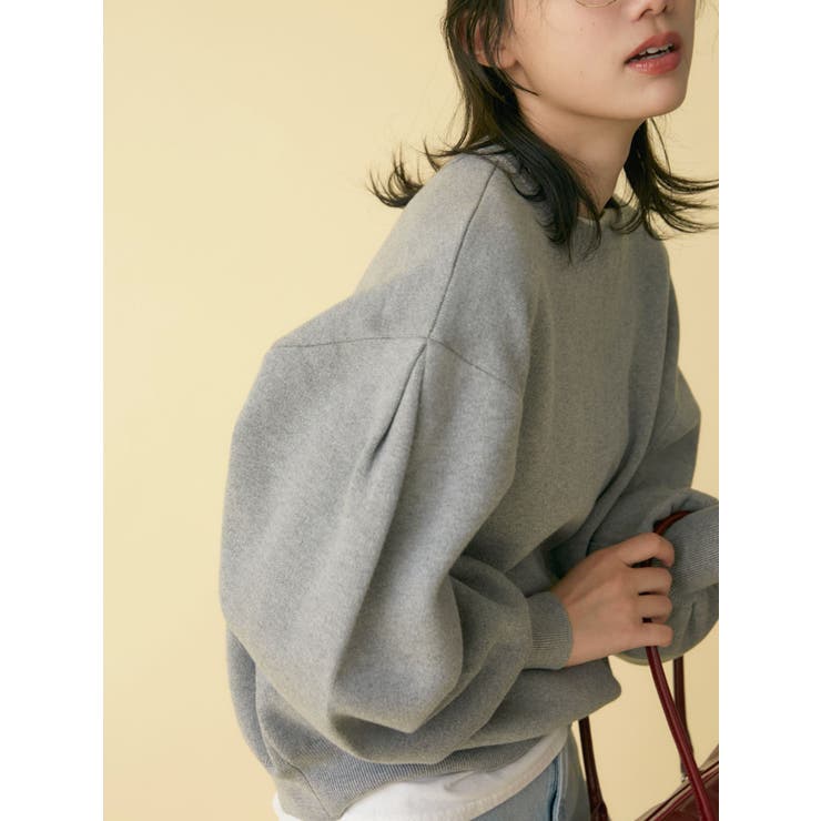 【WEB限定】スリーブタックスウェットライクルーズニット | Ungrid | 詳細画像5 