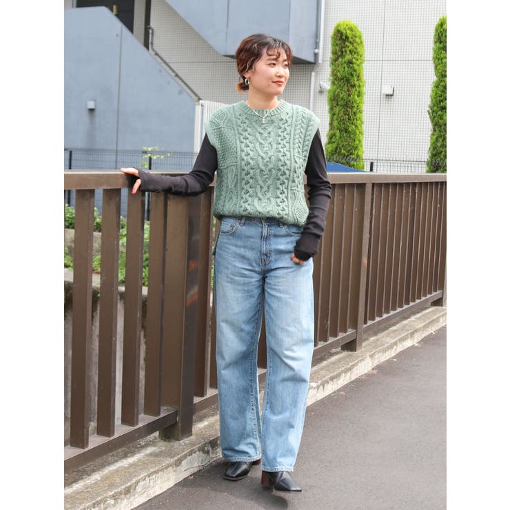 【WEB限定】パッチワークケーブルニットベスト | Ungrid | 詳細画像15 