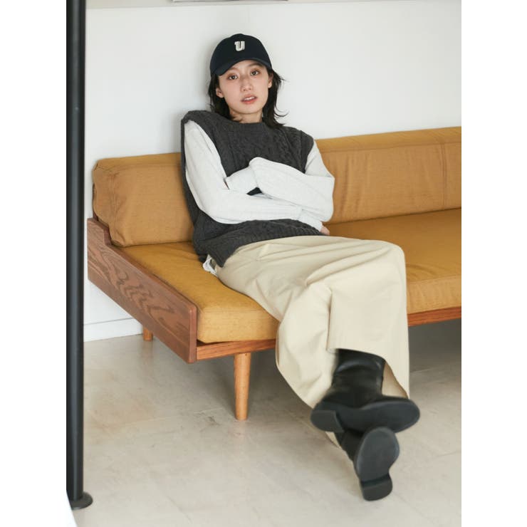 【WEB限定】パッチワークケーブルニットベスト | Ungrid | 詳細画像5 