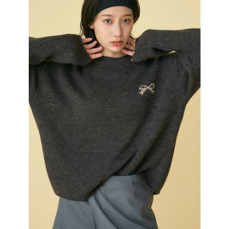 WEB限定】リボンモチーフジャガードニット[品番：MKSW0060947