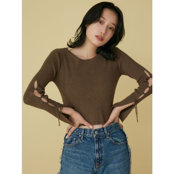 【WEB限定】スリーブデザインリボンニット | Ungrid | 詳細画像2 