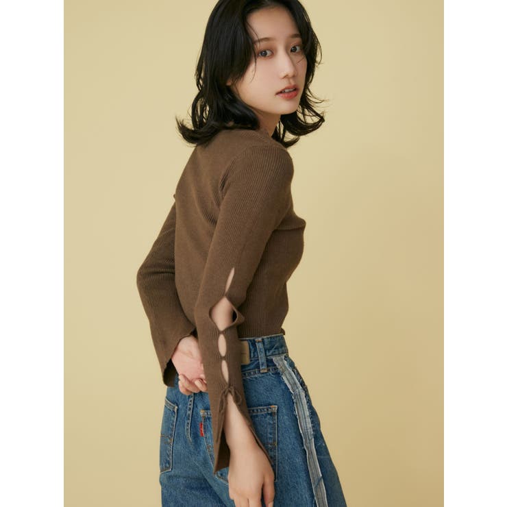 【WEB限定】スリーブデザインリボンニット | Ungrid | 詳細画像4 