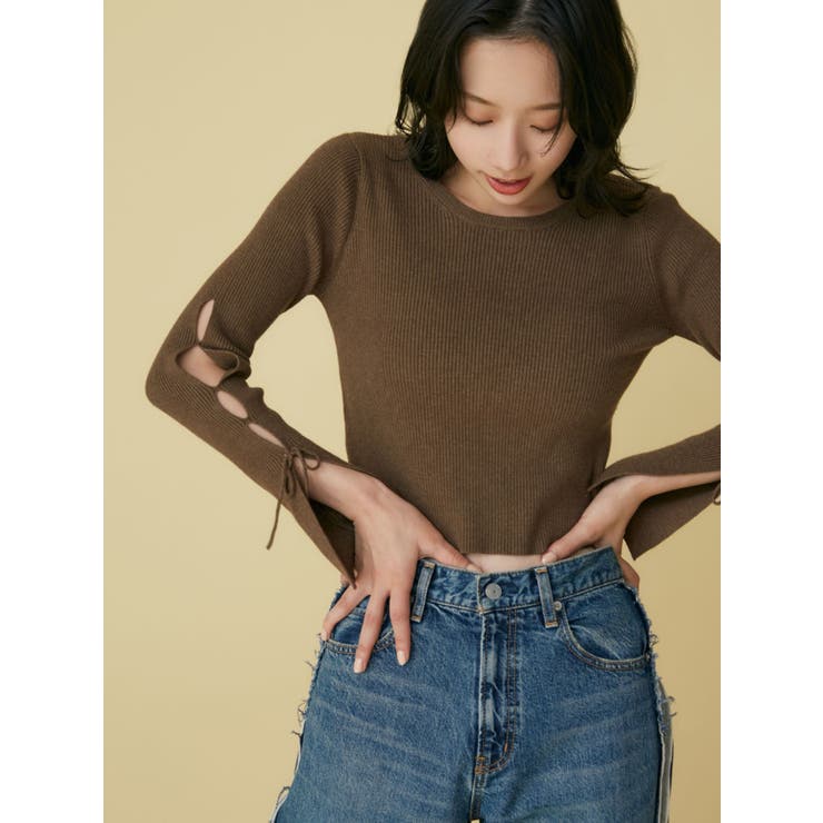 【WEB限定】スリーブデザインリボンニット | Ungrid | 詳細画像5 