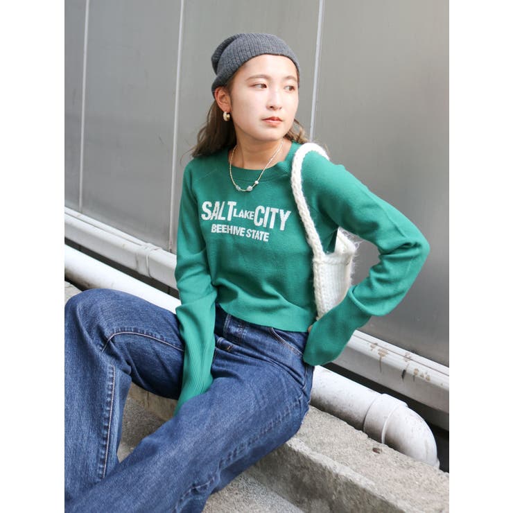 【WEB限定】ラグランロゴショートニット | Ungrid | 詳細画像21 