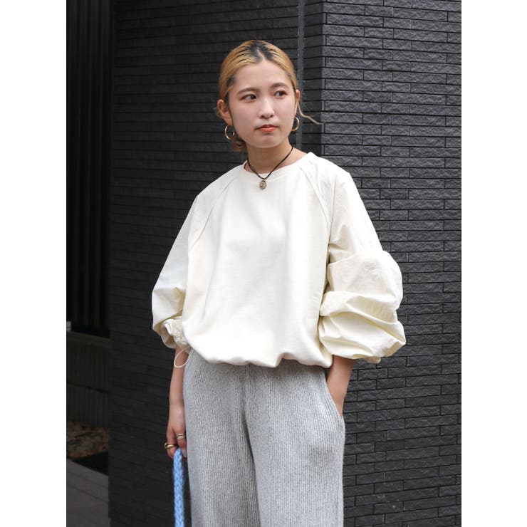 スリーブギャザードッキングスウェット | Ungrid | 詳細画像1 