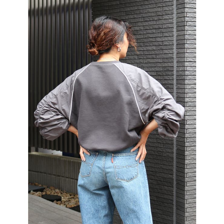 スリーブギャザードッキングスウェット | Ungrid | 詳細画像10 