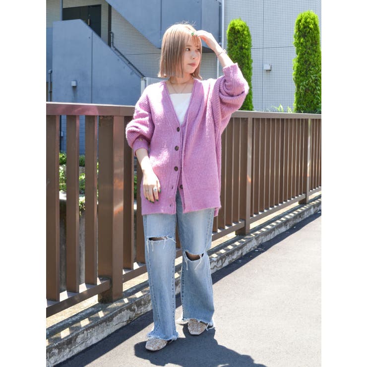 ハンドニットカーデ♡ungrid Ungrid（アングリッド） カーディガン ダブルジップVネックニット