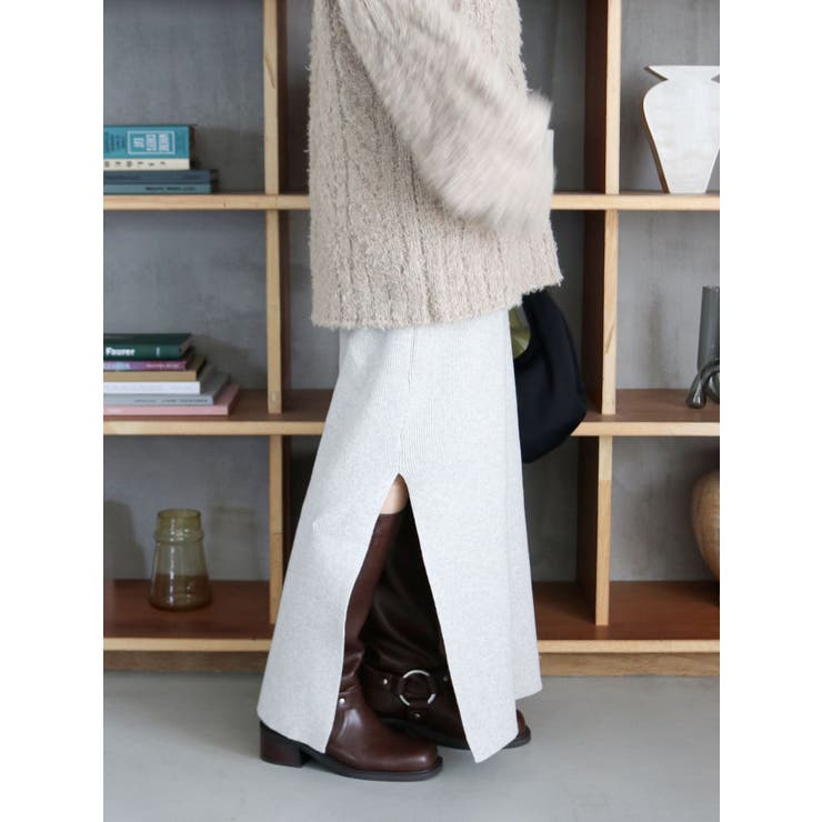 サイドスリットリブニットスカート | Ungrid | 詳細画像16 