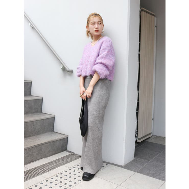 サイドスリットリブニットスカート | Ungrid | 詳細画像23 