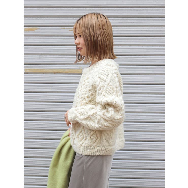 パッチワークケーブルルーズニット | Ungrid | 詳細画像16 