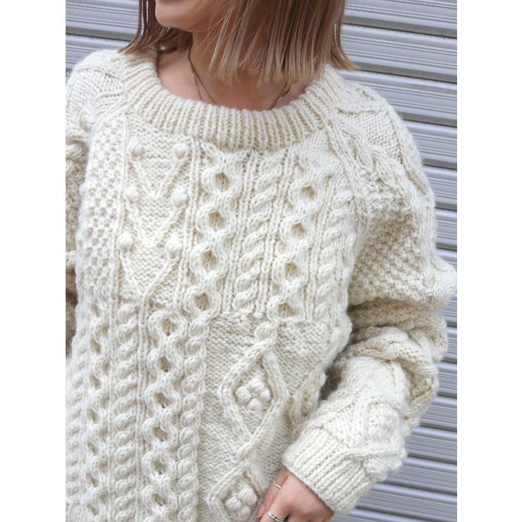 パッチワークケーブルルーズニット | Ungrid | 詳細画像18 