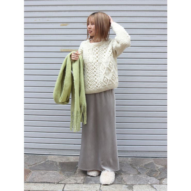 パッチワークケーブルルーズニット | Ungrid | 詳細画像19 