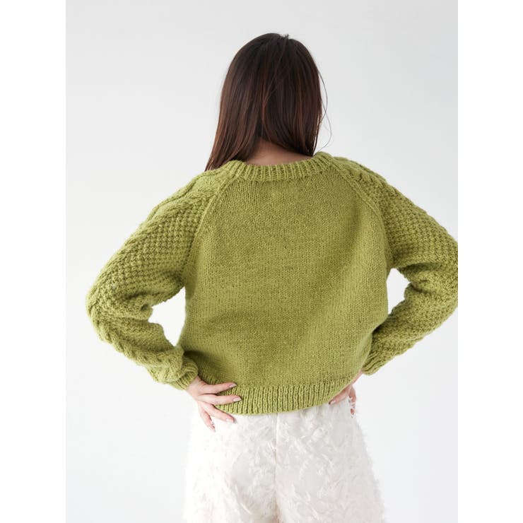 パッチワークケーブルルーズニット | Ungrid | 詳細画像4 