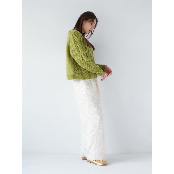 パッチワークケーブルルーズニット | Ungrid | 詳細画像8 