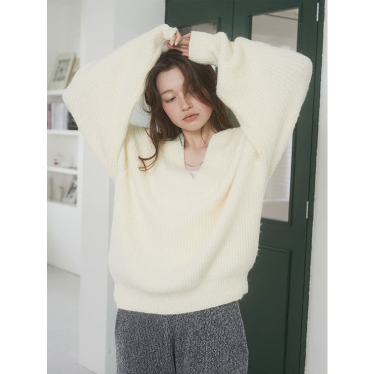 ungrid☆ニット Ungrid（アングリッド） ニット セーター 深Vネックルーズニット