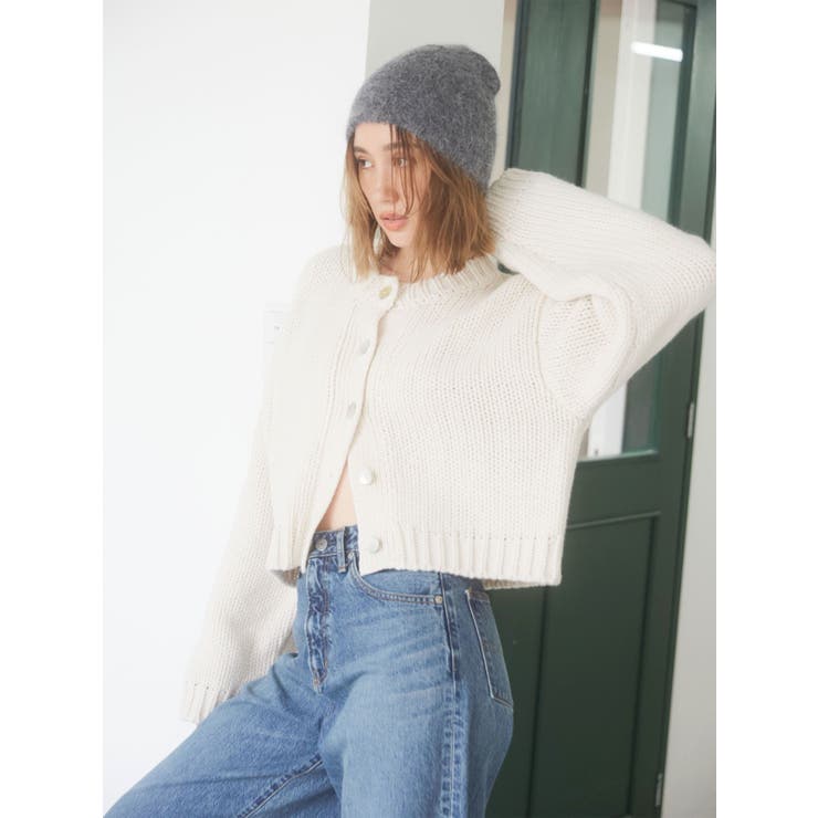 アイボリー | ローゲージニットカーデ | Ungrid