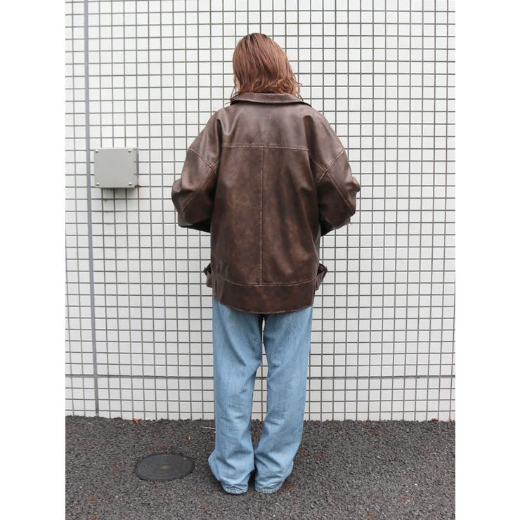 ヴィンテージフェイクレザーブルゾン[品番：MKSW0061470