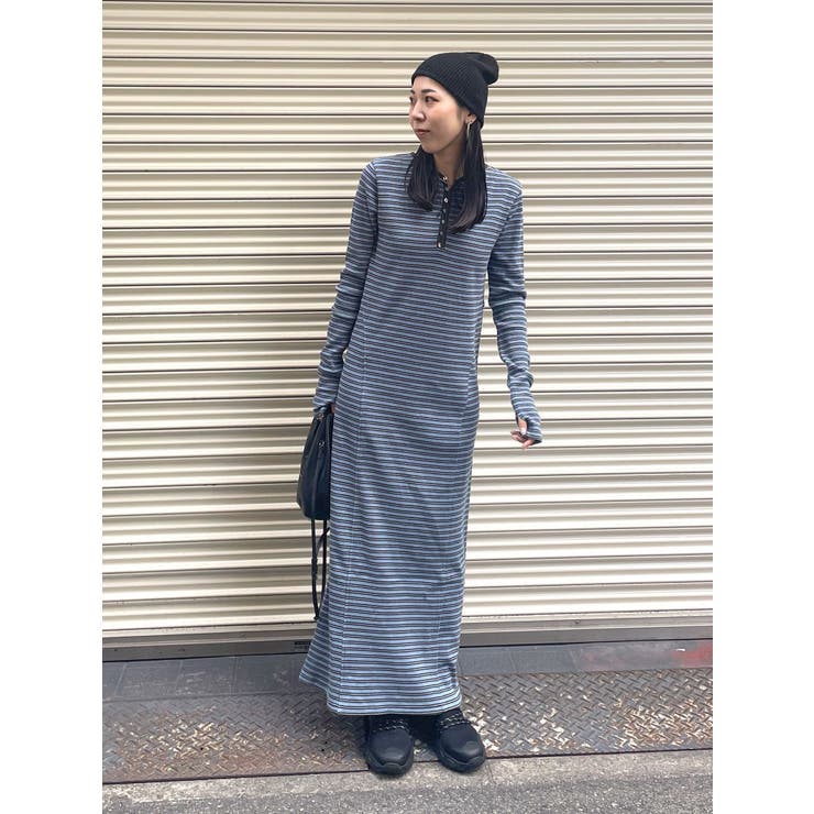 nui mond◯ヘンリーネックワンピース　gray nui mond ヘンリーネックワンピース グレー