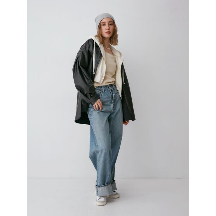 スリーブデザインフェイクレザーシャツ | Ungrid | 詳細画像18 