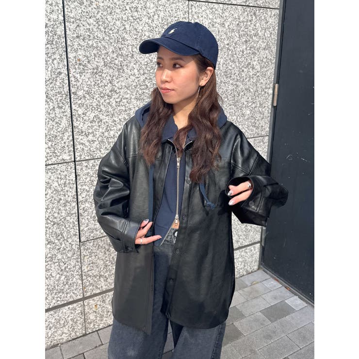 スリーブデザインフェイクレザーシャツ | Ungrid | 詳細画像29 