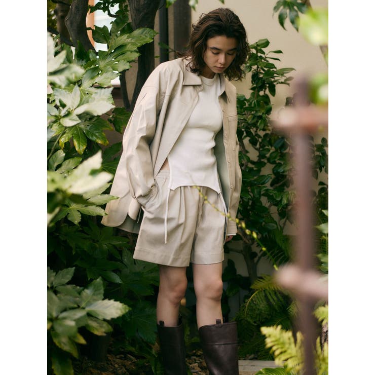 スリーブデザインフェイクレザーシャツ | Ungrid | 詳細画像3 