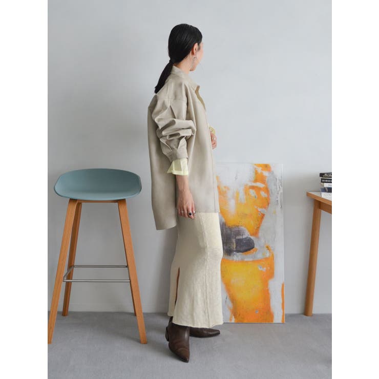 スリーブデザインフェイクレザーシャツ | Ungrid | 詳細画像38 