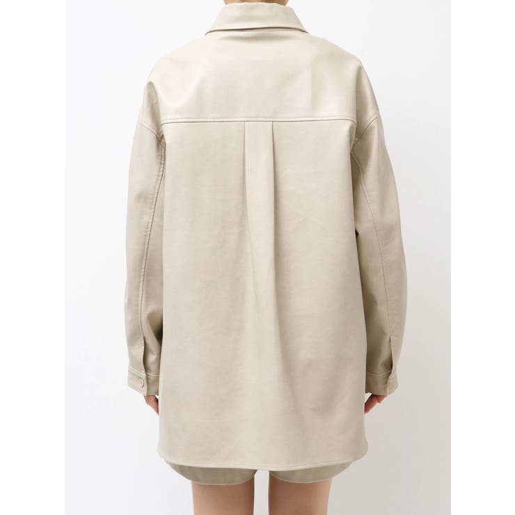 スリーブデザインフェイクレザーシャツ | Ungrid | 詳細画像48 