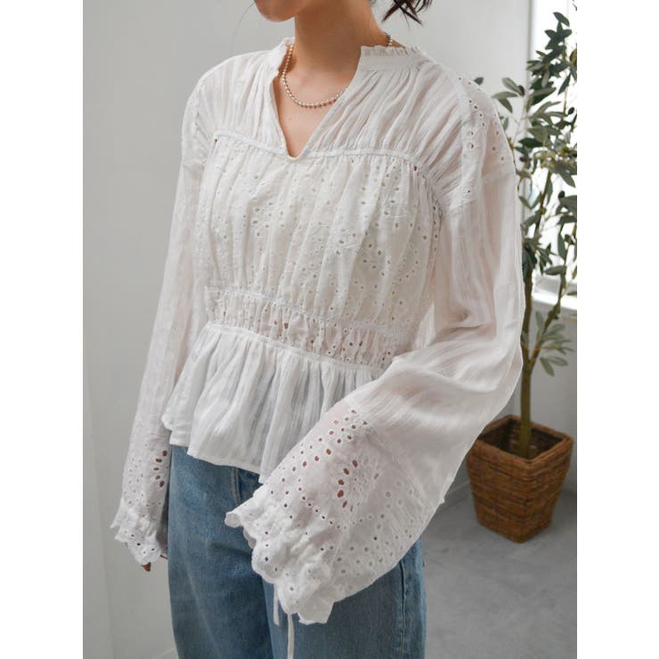 カットワークレースコンビブラウス | Ungrid | 詳細画像14 