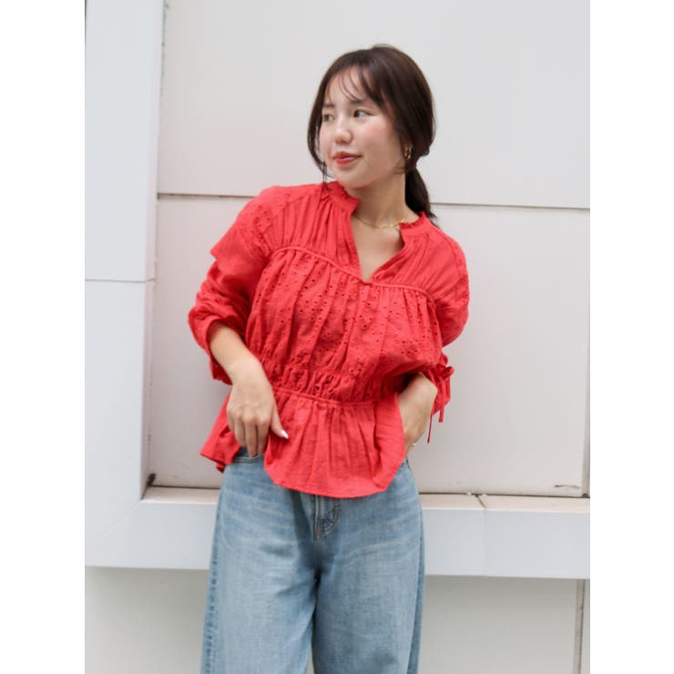 カットワークレースコンビブラウス[品番：MKSW0061534]｜Ungrid