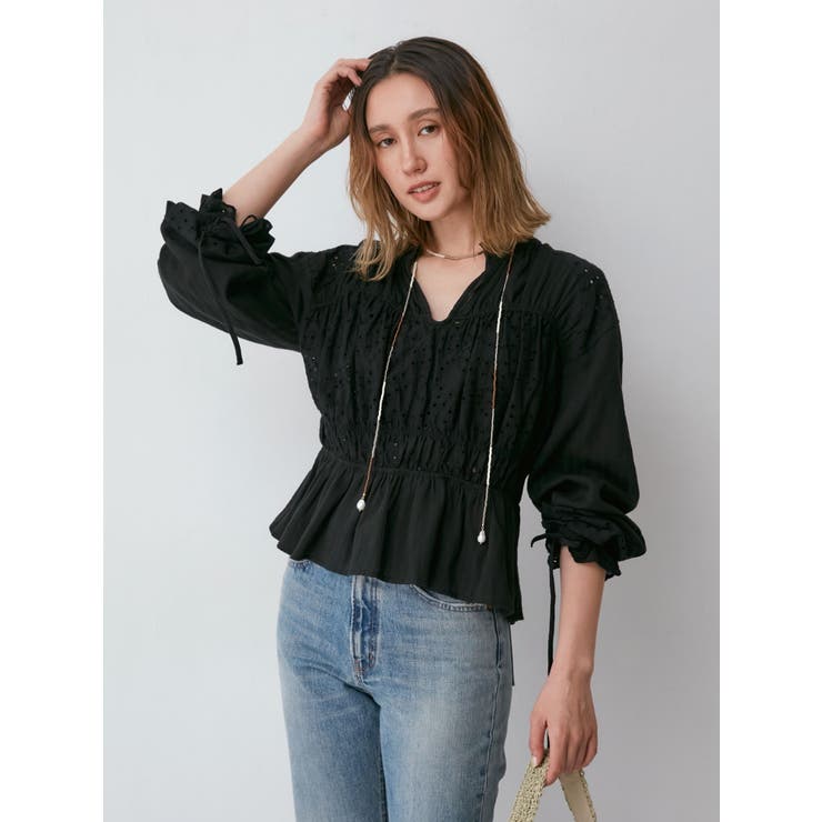 カットワークレースコンビブラウス | Ungrid | 詳細画像5 