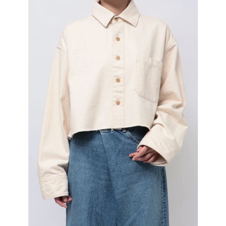 カットオフショートデニムシャツ[品番：MKSW0061467]｜Ungrid