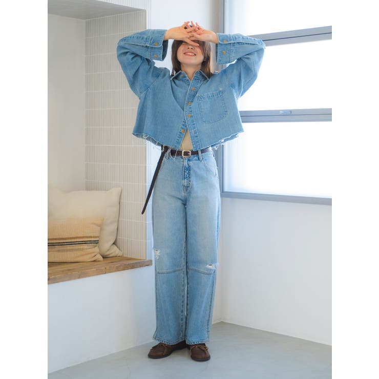 カットオフショートデニムシャツ[品番：MKSW0061467]｜Ungrid（アン