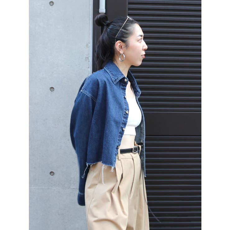 カットオフショートデニムシャツ[品番：MKSW0061467]｜Ungrid