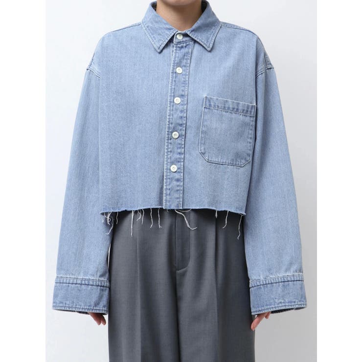 カットオフショートデニムシャツ[品番：MKSW0061467]｜Ungrid