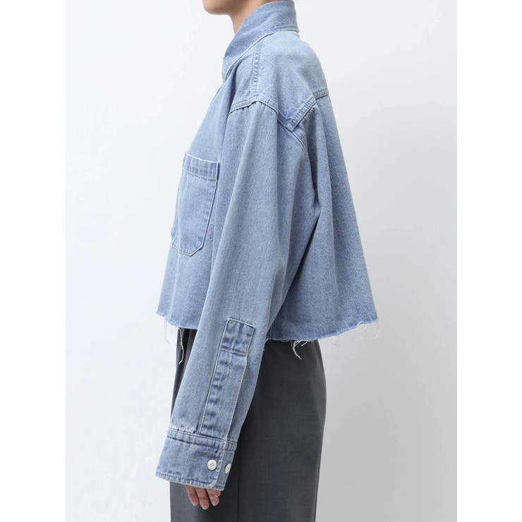 カットオフショートデニムシャツ[品番：MKSW0061467]｜Ungrid