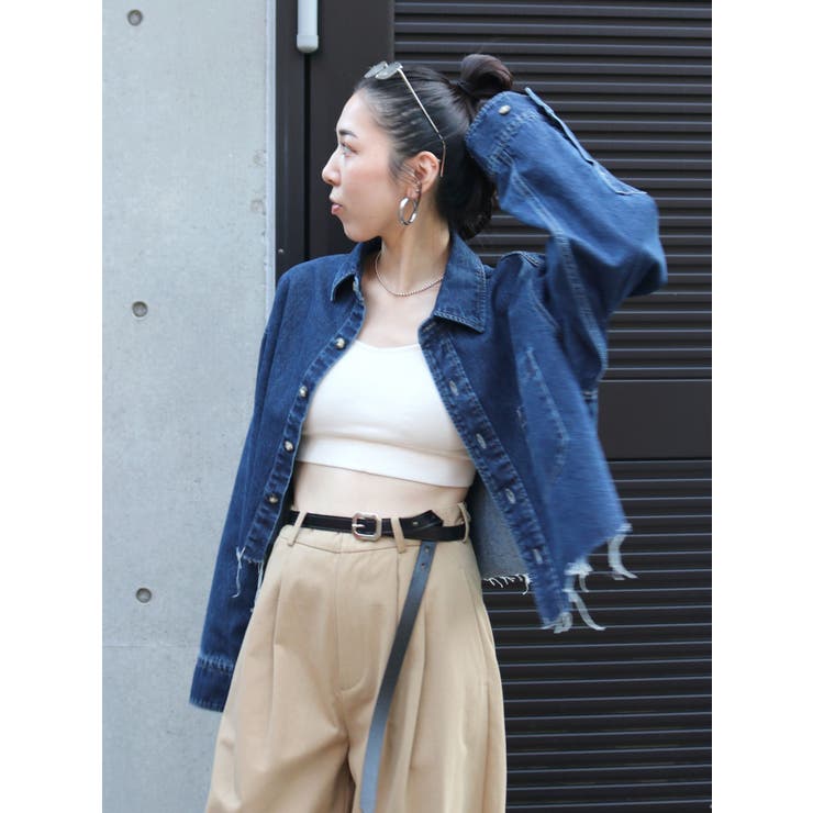 カットオフショートデニムシャツ[品番：MKSW0061467]｜Ungrid（アン