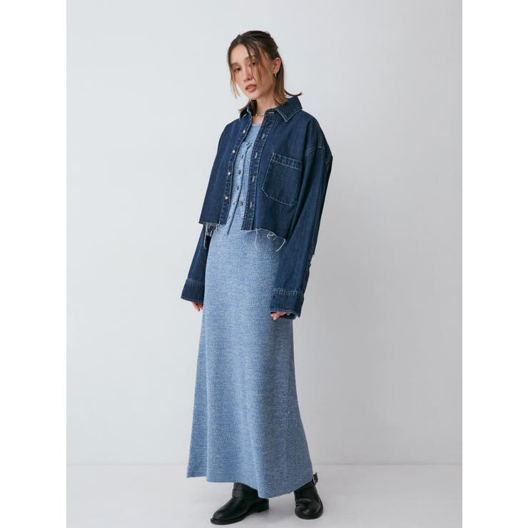カットオフショートデニムシャツ[品番：MKSW0061467]｜Ungrid
