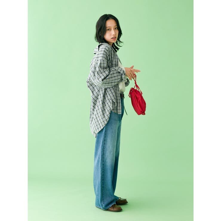 WEB限定】ルーズシルエットチェックシャツ[品番：MKSW0062428